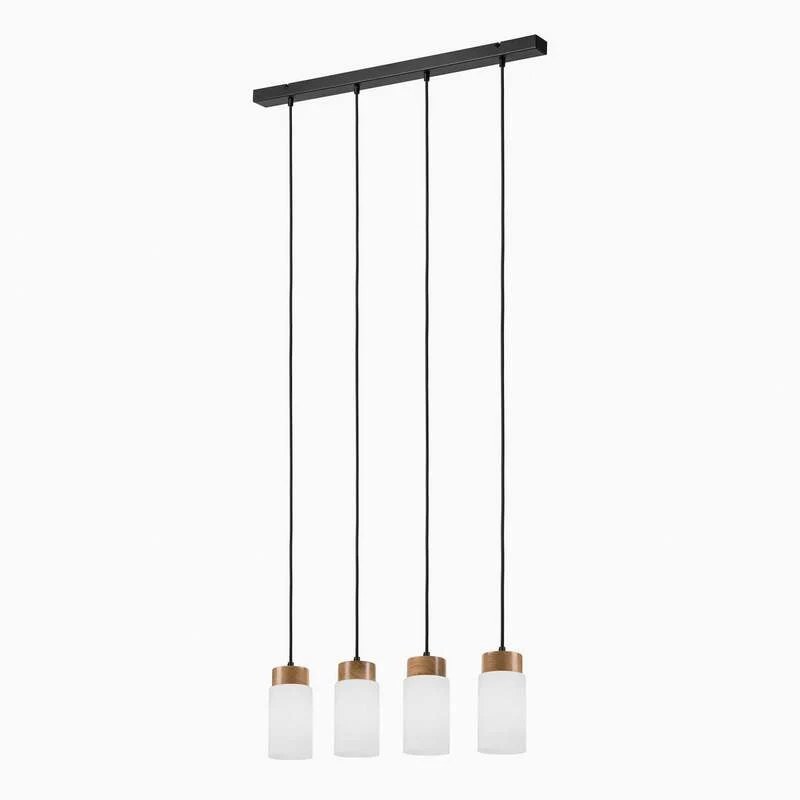 B-Ware Hängeleuchte Markus LED Pendelleuchte Lampe dimmbar E27 weiß eiche 80cm 4-flg