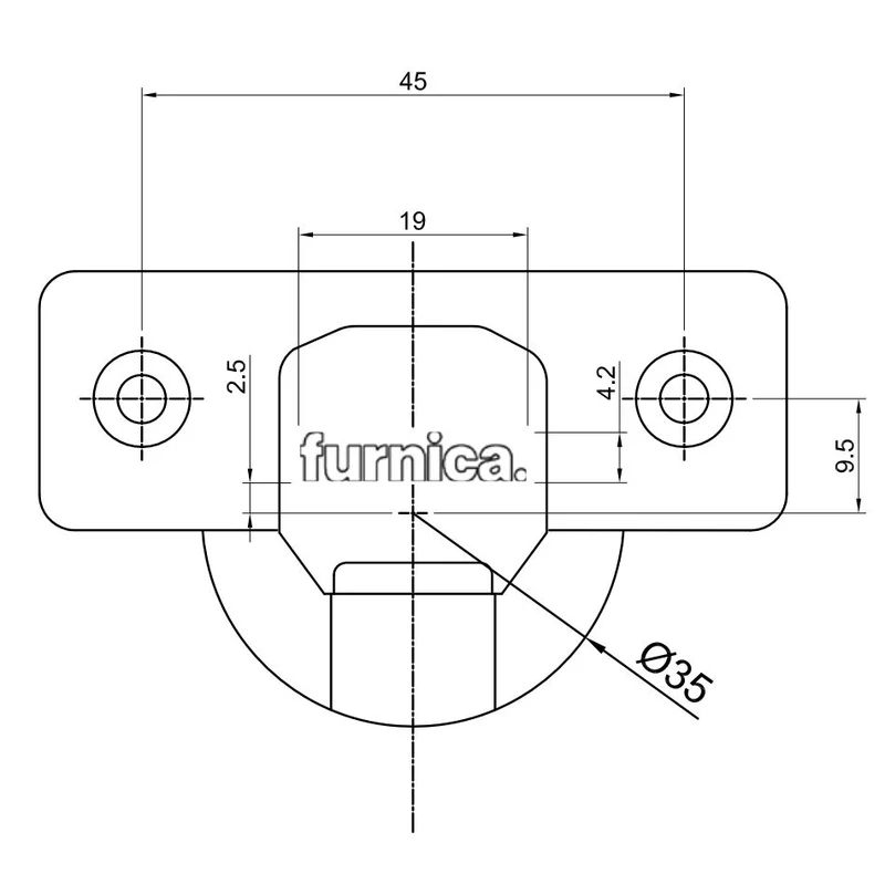 110° Soft-Close Scharnier Topfband, H0 Montageplatte mit EURO Schrauben, Eckanschlag
