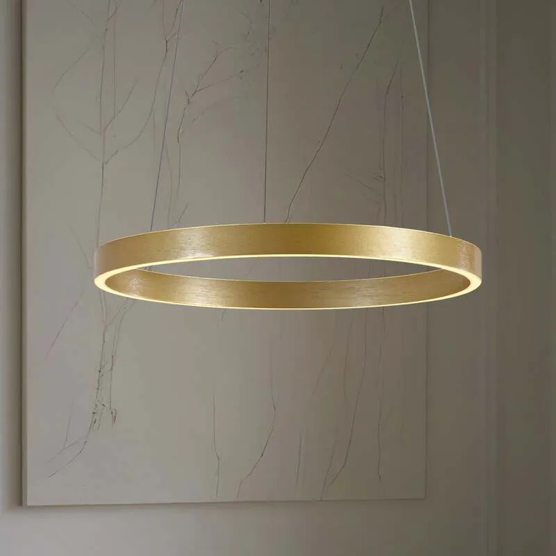 B-Ware Lucande Hängeleuchte Yonam LED Pendelleuchte dimmbar gold 1-flg Ø60cm CCT