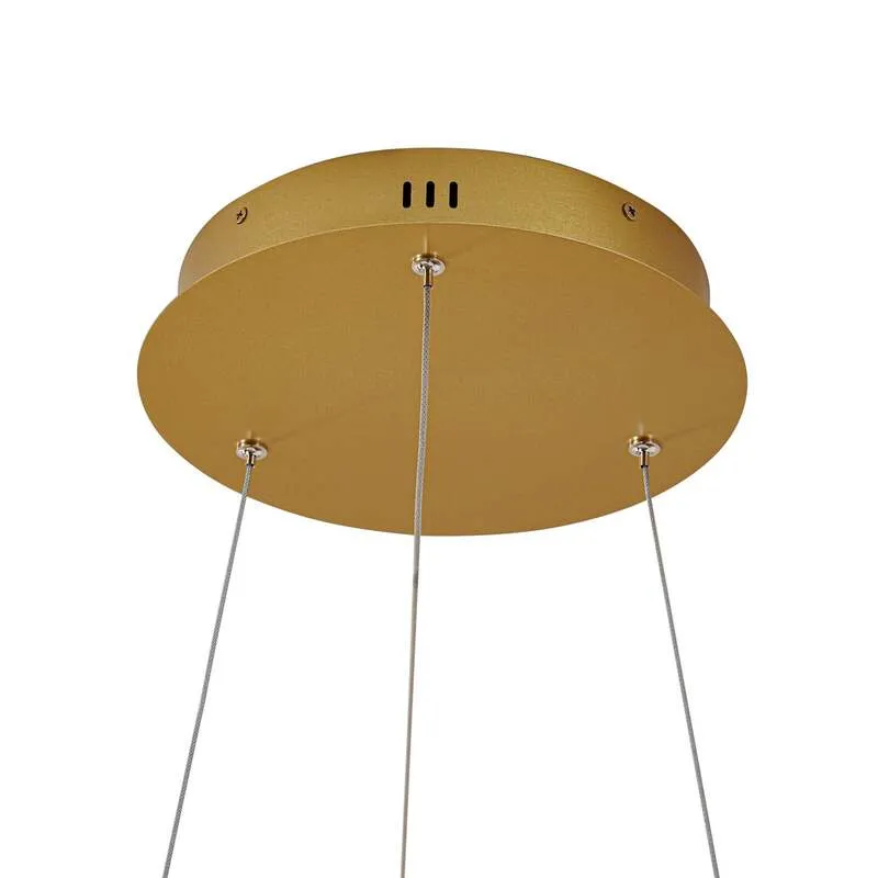B-Ware Lucande Hängeleuchte Yonam LED Pendelleuchte dimmbar gold 1-flg Ø60cm CCT
