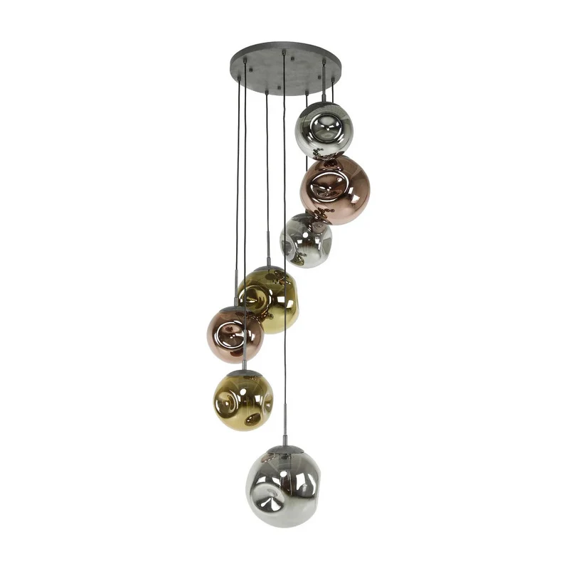 B-Ware Hängeleuchte Stellar 7-flammig LED Pendelleuchte dimmbar mehrfarbig altsilber