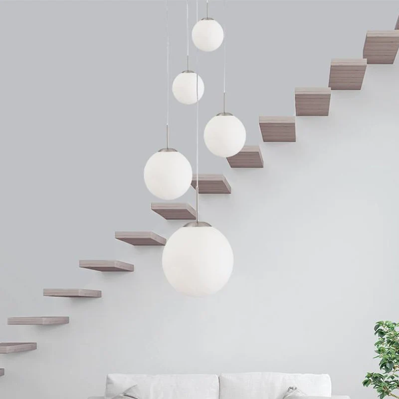 B-Ware Steinhauer Hängeleuchte Bollique stahl opalweiß Glas 5-flammig Deckenlampe Lampe