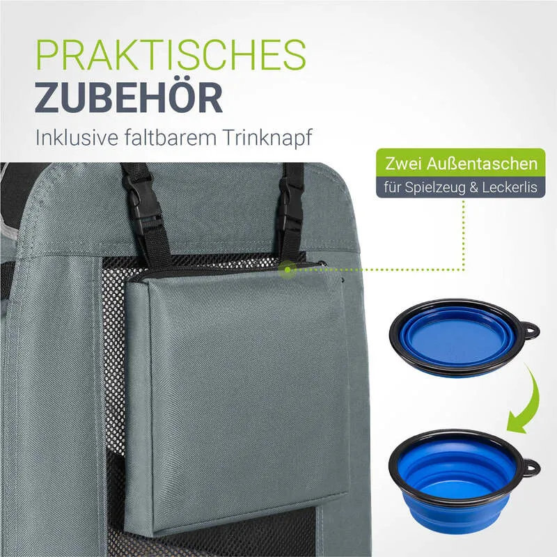 B-Ware Hundebox Auto faltbar Lassie M Hundetransportbox grau mit Tragegriff Liegedecke