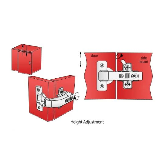 Soft-Close Scharnier Topfband, H2 Montageplatte mit EURO Schrauben für Paralleltüren