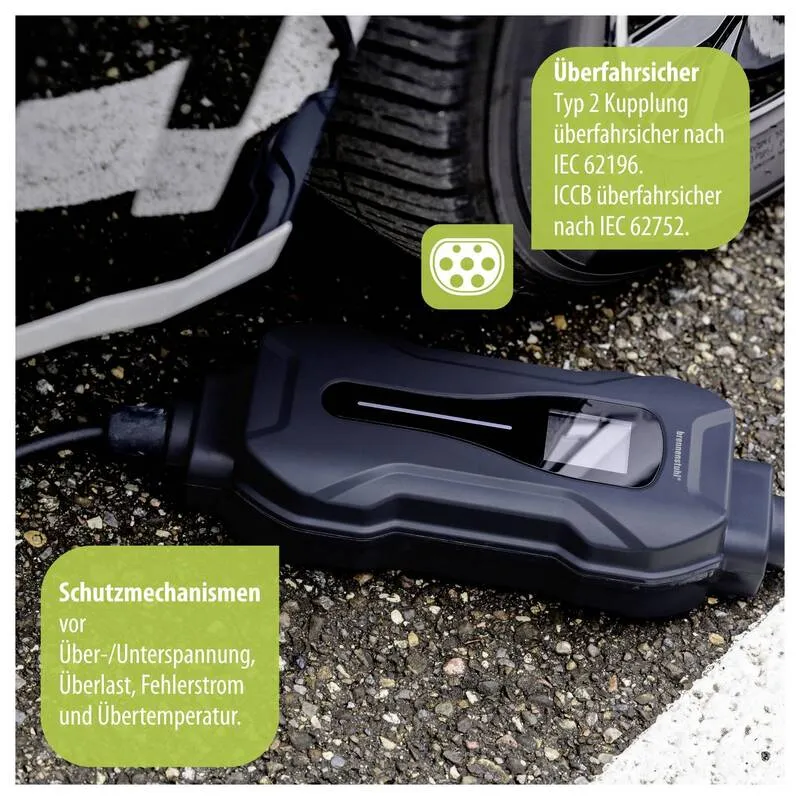 B-Ware Brennenstuhl EV-Ladestation Typ 2 Mode 2 10A 2 Anschlüsse 2,3kW IP55 8m Kabel
