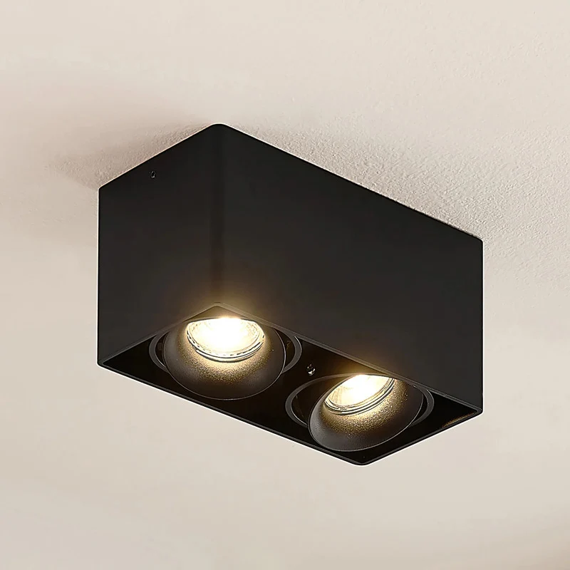 B-Ware Arcchio Downlight Kubika 19cm LED dimmbar schwarz 2-flg Aluminium Deckenlampe