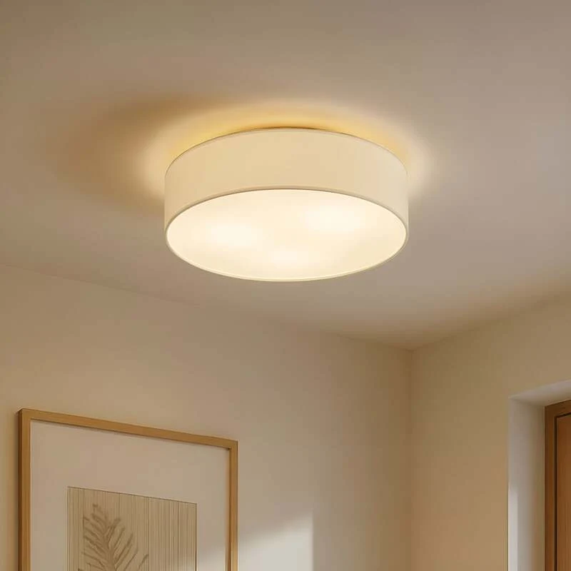 B-Ware Lindby Deckenleuchte Sebatin LED Lampe Leuchte dimmbar creme Ø50cm 17cm hoch