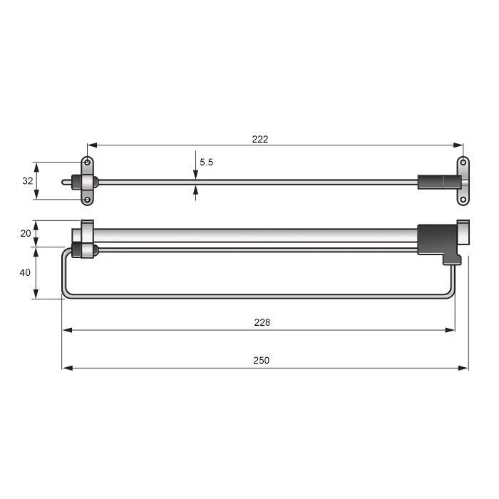 Kleiderstange Ausziehbar - 250mm