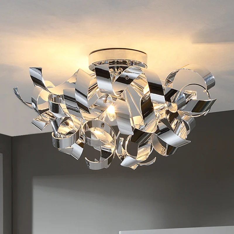 B-Ware Lindby Deckenlampe Elviro Wohnzimmerleuchte Deckenlampe Hängelampe E14 chrom