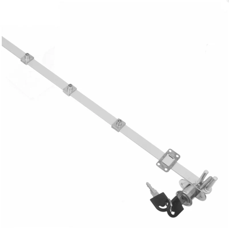 Schubstangenschloss für 3 Schubladen 19x20mm, 600mm Leiste, Chrom