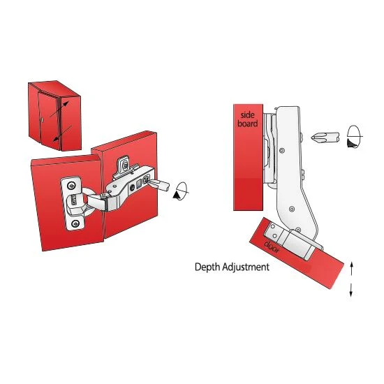 +30º Soft-Close Scharnier Topfband, H2 Montageplatte für Eckschränke