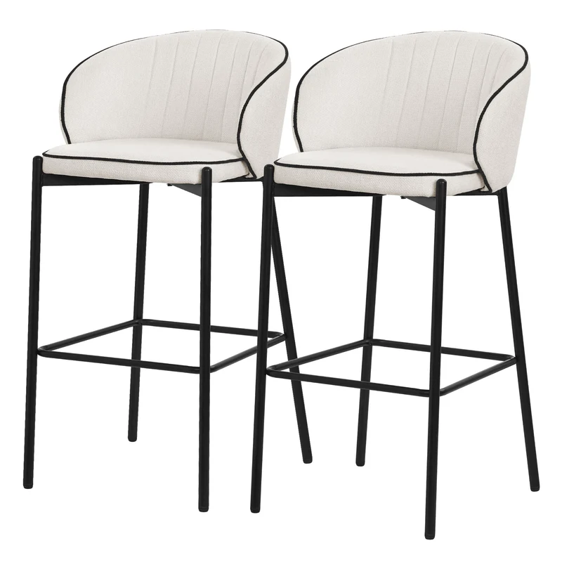 ML-Design | Barhocker Set mit Rückenlehne und Fußstütze, 50x101x54 cm, Tresenhocker Küchenhocker Bistrohocker