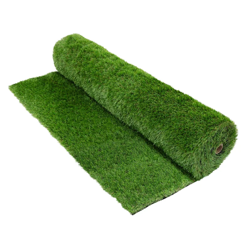 ECD Germany | Rasenteppich Kunstrasen-Rolle wetterfest, 18mm, Grün, Grasmatte Meterware, Kunstgras