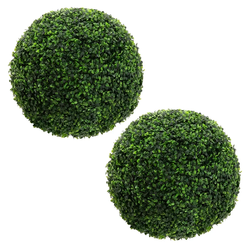 ML-Design | 2er Set Künstlicher Buchsbaumkugel Ø35/45 cm Pflegeleichte Deko Kunstpflanze