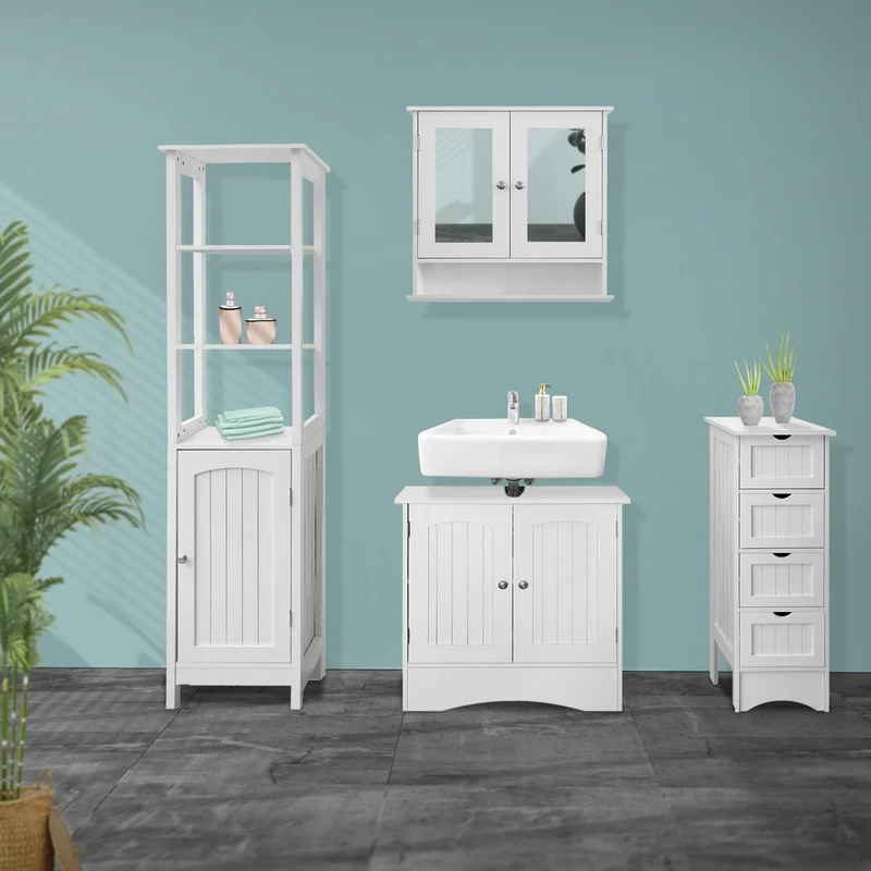 Spiegelschrank 56x58x13 cm Weiß ML-Design