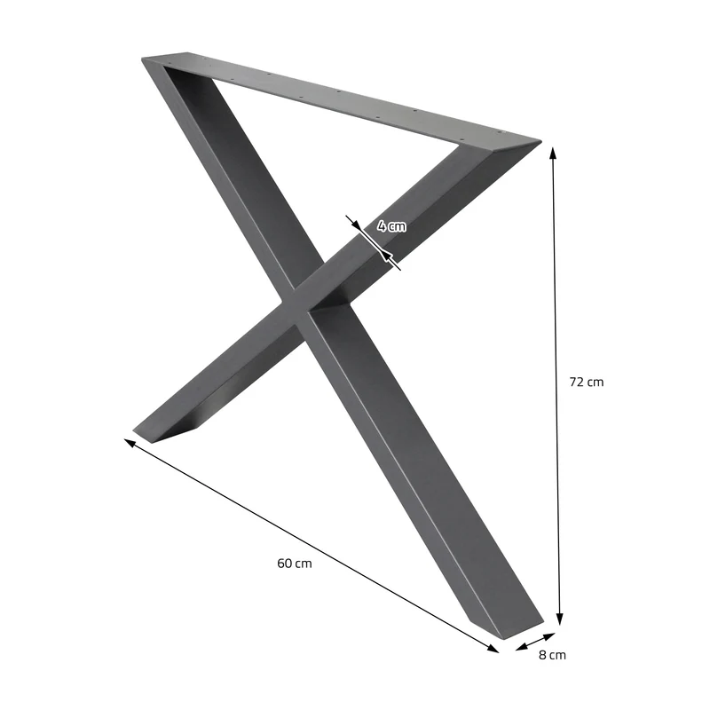 B-Ware Tischbeine 2er Set X-Design 60x72 cm Anthrazit aus Stahl