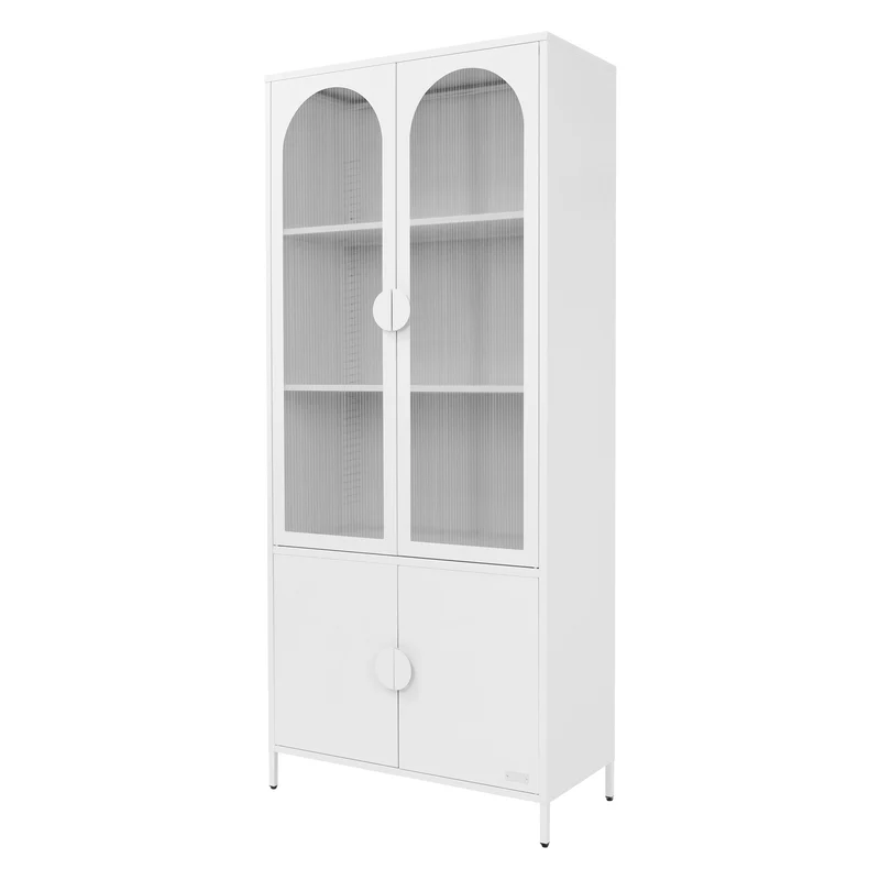 ML-Design | Vitrinenschrank mit 4 Ablage-/Regalfächer & 4 Türen 80x185x40 cm, aus Stahl, Vitrine Büroschrank