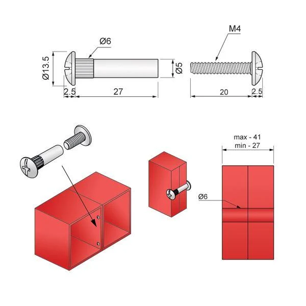 Hülsenschrauben Ø6