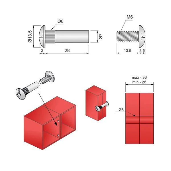 Hülsenschrauben Ø8