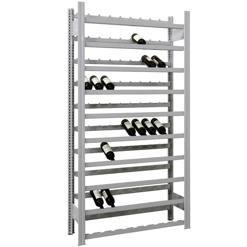 Flaschenregal Weinregal aus Metall Anbauregal 200x100x30 cm Fachlast 35 kg