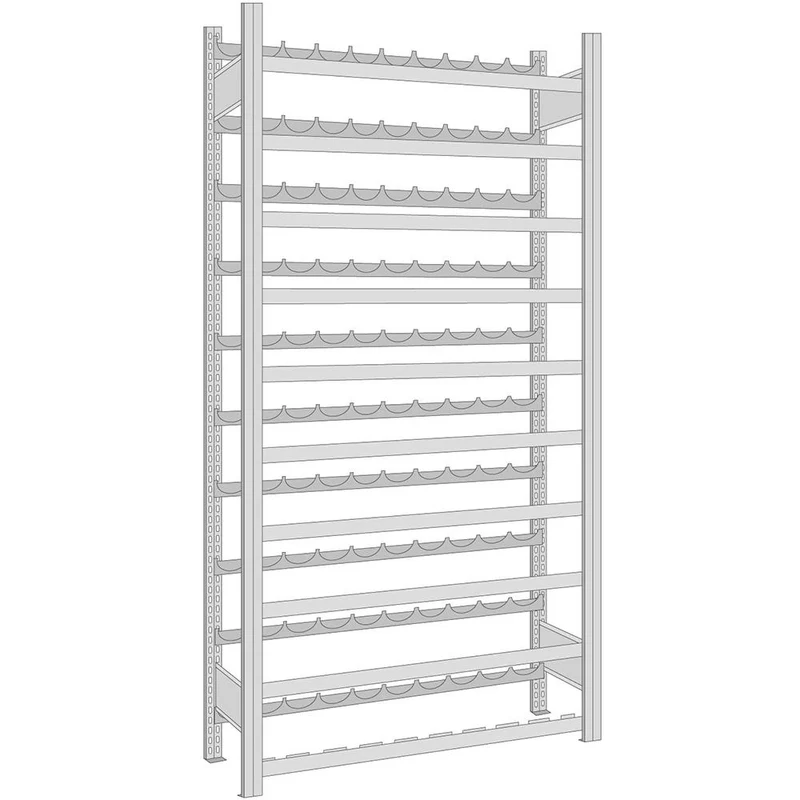 Flaschenregal Weinregal aus Metall Grundregal 200x100x30 cm Fachlast 35 kg