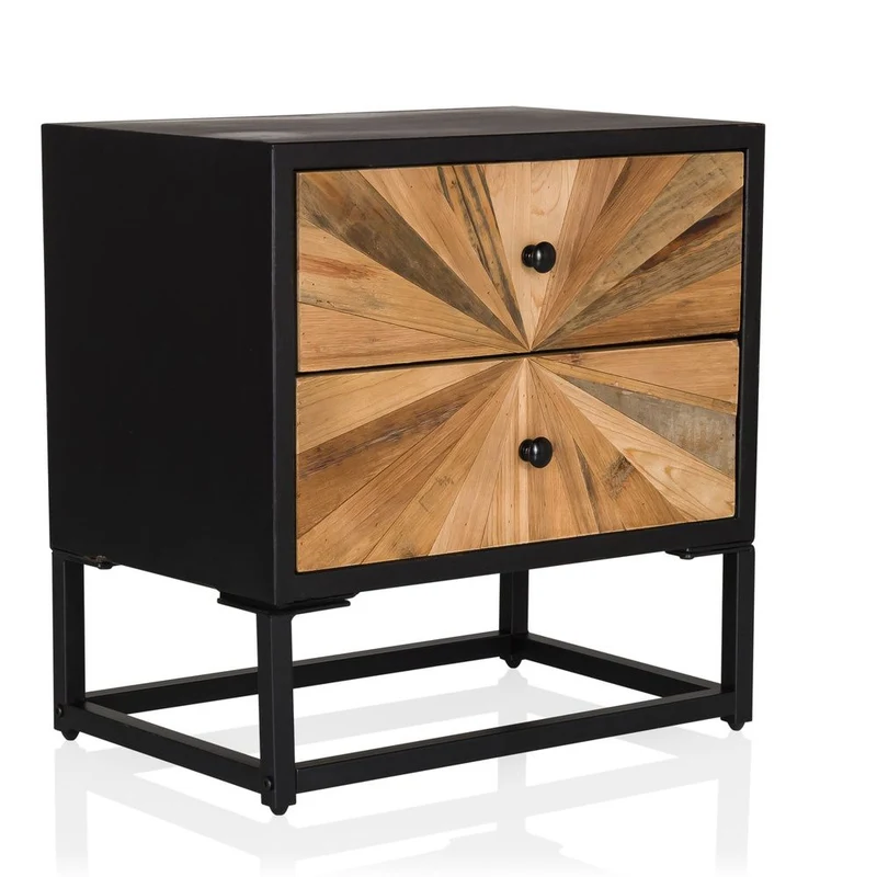 B-Ware hjh LIVING Sideboard Kommode SANTJAGO BLACK SUN S Holz Beistelltisch