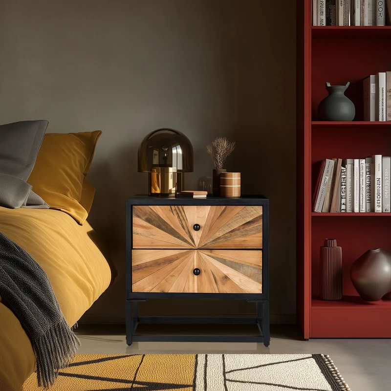 B-Ware hjh LIVING Sideboard Kommode SANTJAGO BLACK SUN S Holz Beistelltisch