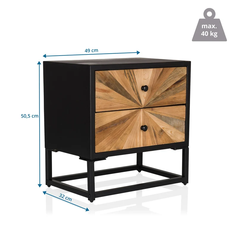 B-Ware hjh LIVING Sideboard Kommode SANTJAGO BLACK SUN S Holz Beistelltisch