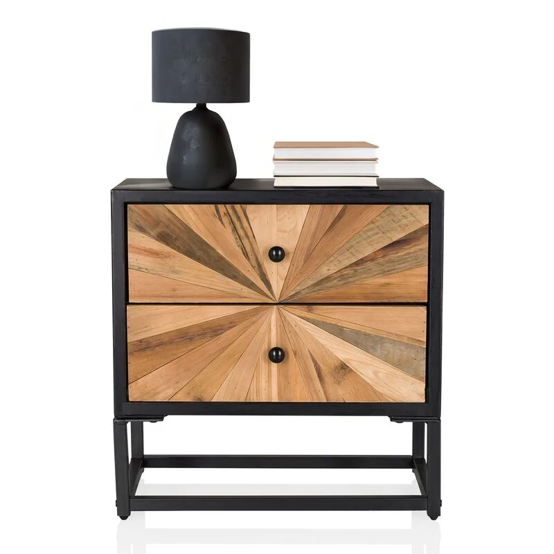 B-Ware hjh LIVING Sideboard Kommode SANTJAGO BLACK SUN S Holz Beistelltisch