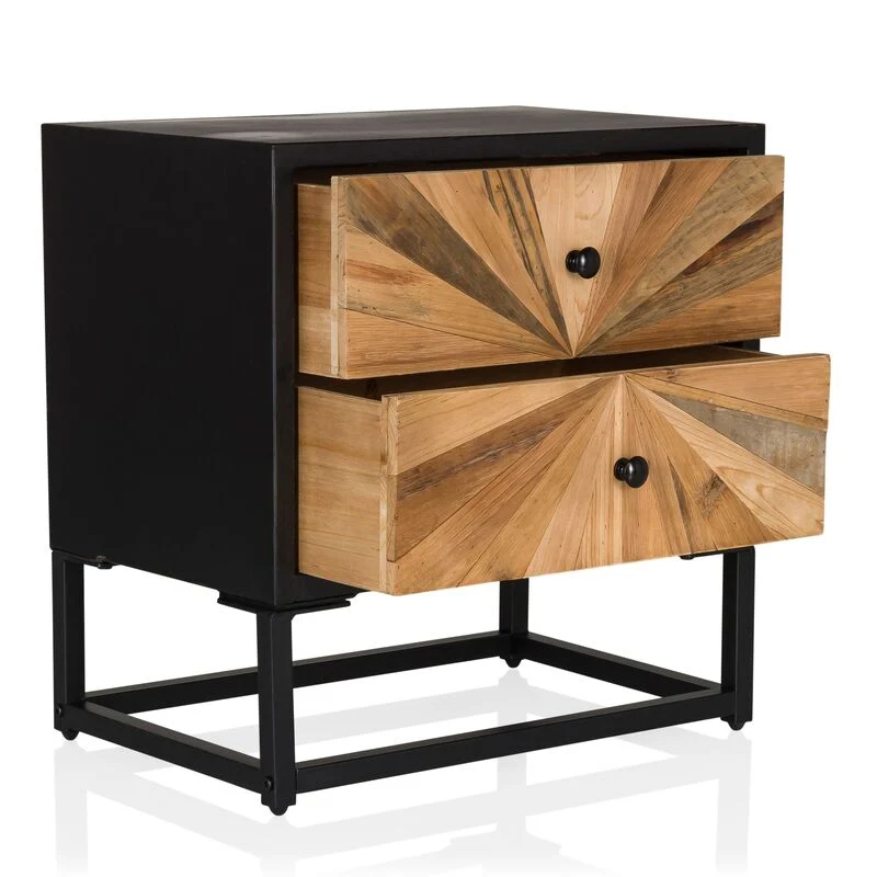B-Ware hjh LIVING Sideboard Kommode SANTJAGO BLACK SUN S Holz Beistelltisch
