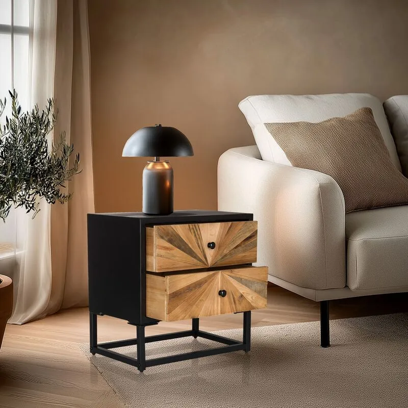 B-Ware hjh LIVING Sideboard Kommode SANTJAGO BLACK SUN S Holz Beistelltisch
