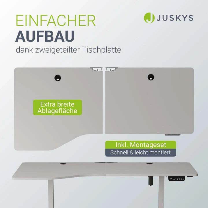 B-Ware Schreibtisch höhenverstellbar Office Stand elektrisch Kabelführung 160x75cm weiß