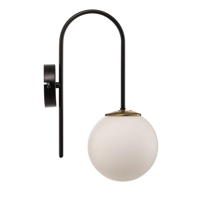 B-Ware Wandleuchte Berlin schwarz/messing 34cm dimmbar E14 Metall Glas IP20