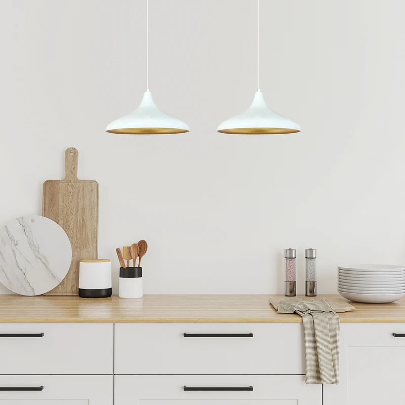 B-Ware ROYALTECH Hängeleuchte Claus LED Pendelleuchte Lampe dimmbar weiß gold 85cm