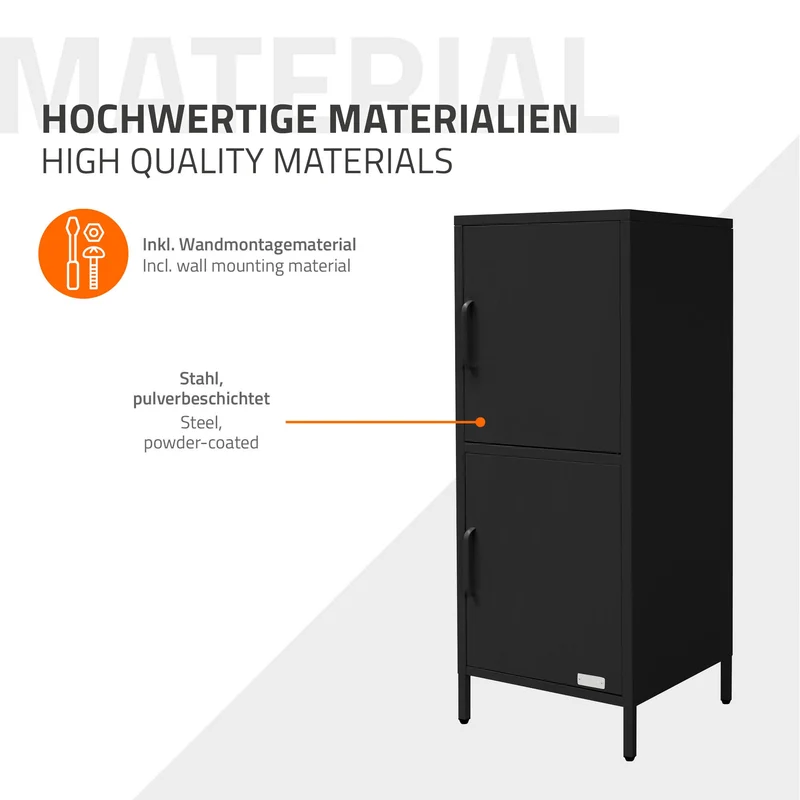 ML-Design | Vitrinenschrank mit 2 Türen 40x101,5x40 cm, aus Stahl, Vitrine Büroschrank