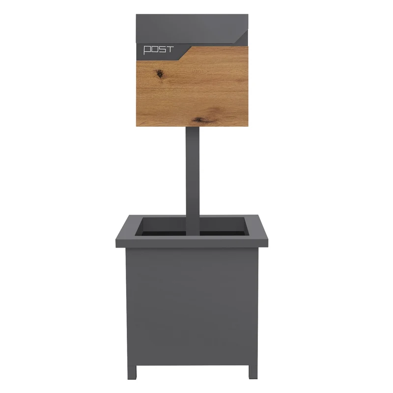 ML-DESIGN | Standbriefkasten freistehend mit Planzkasten in verschiedenen Designs 120 cm hoch Edelstahl Standfuß in Anthrazit