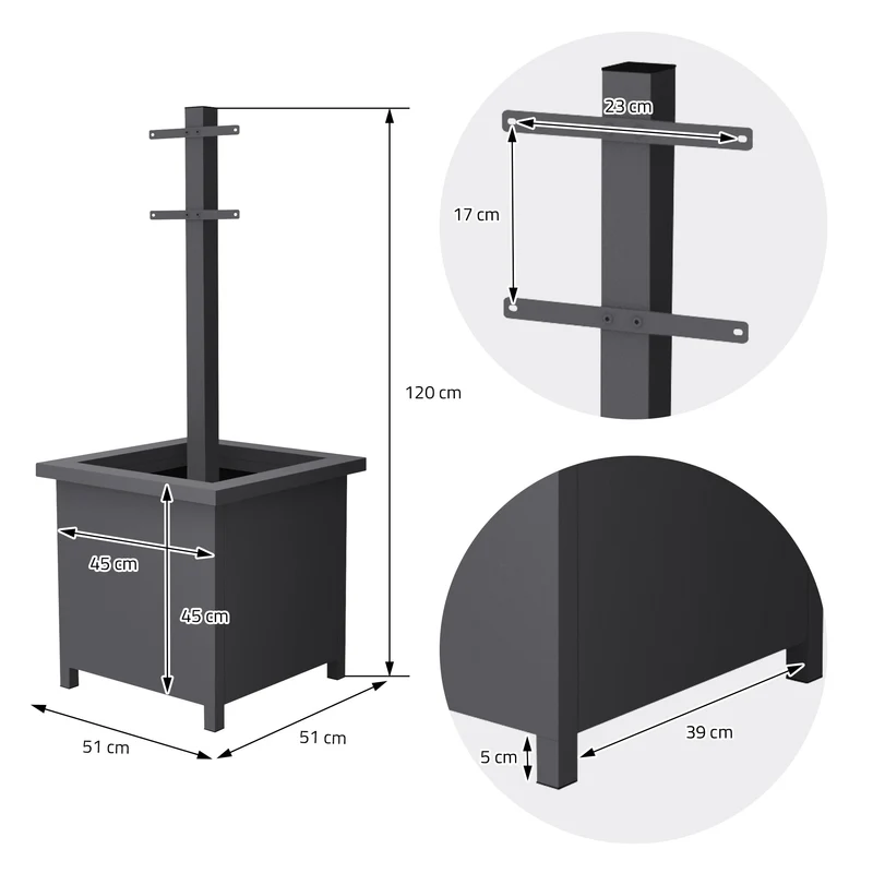 ML-DESIGN | Standbriefkasten freistehend mit Planzkasten in verschiedenen Designs 120 cm hoch Edelstahl Standfuß in Anthrazit