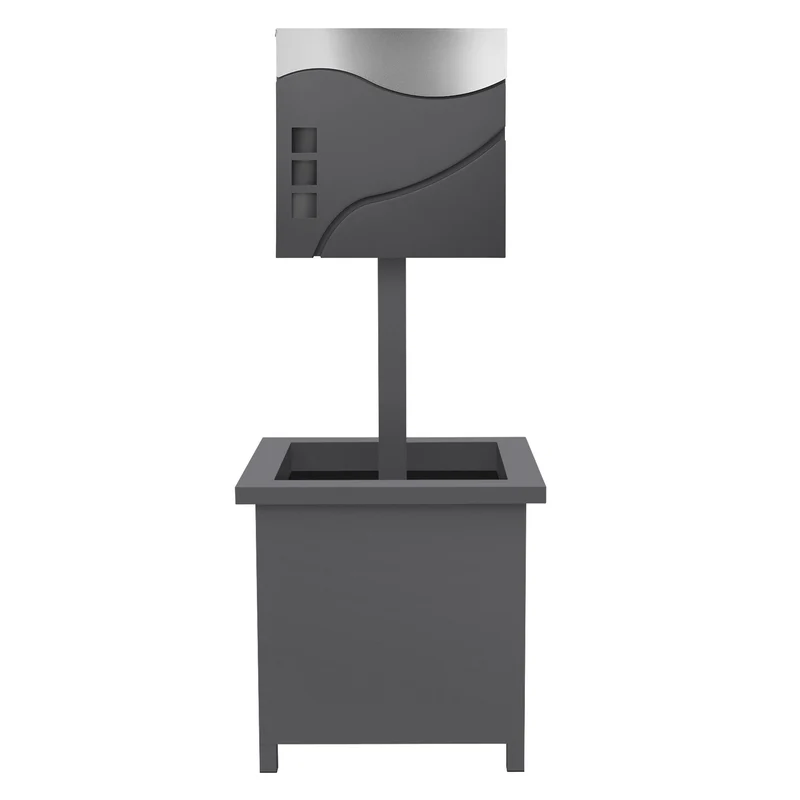 ML-DESIGN | Standbriefkasten freistehend mit Planzkasten in verschiedenen Designs 120 cm hoch Edelstahl Standfuß in Anthrazit