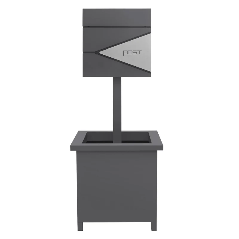 ML-DESIGN | Standbriefkasten freistehend mit Planzkasten in verschiedenen Designs 120 cm hoch Edelstahl Standfuß in Anthrazit