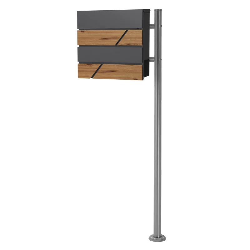 ML-DESIGN | Standbriefkasten freistehend in verschiedenen Designs 120 cm hoch Edelstahl Standfuß in Silber