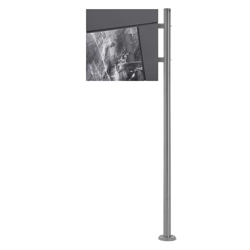 ML-DESIGN | Standbriefkasten freistehend in verschiedenen Designs 120 cm hoch Edelstahl Standfuß in Silber