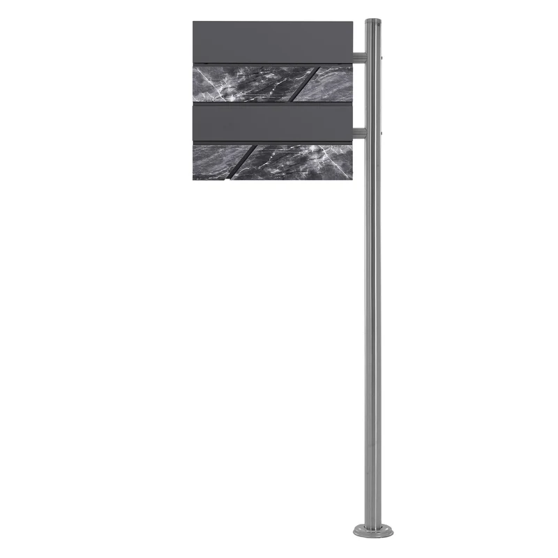 ML-DESIGN | Standbriefkasten freistehend in verschiedenen Designs 120 cm hoch Edelstahl Standfuß in Silber
