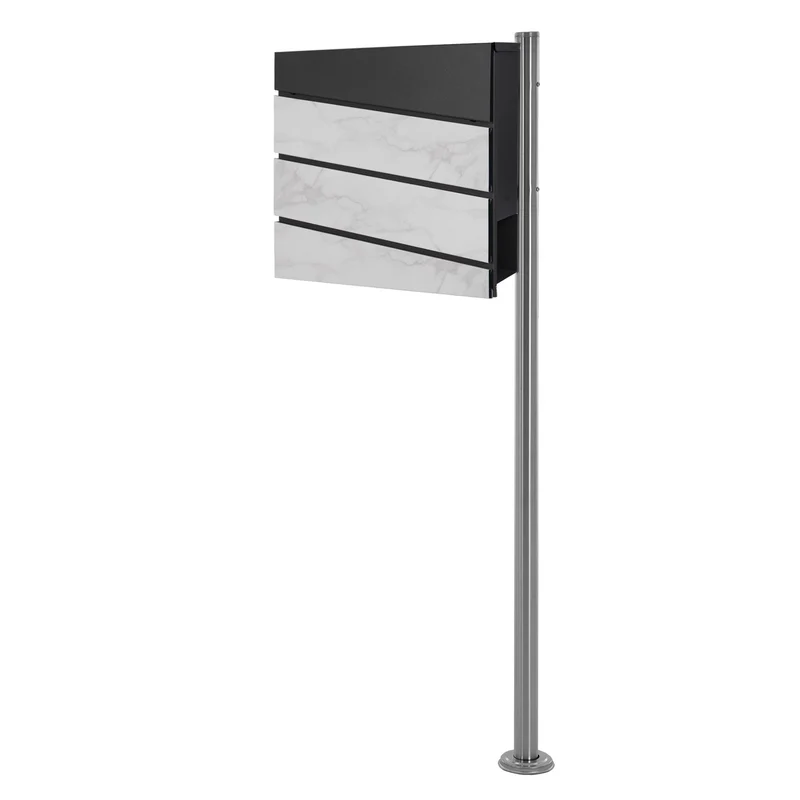 ML-DESIGN | Standbriefkasten freistehend in verschiedenen Designs 120 cm hoch Edelstahl Standfuß in Silber