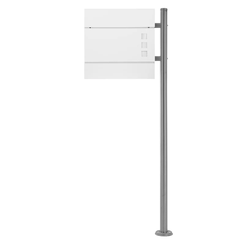 ML-DESIGN | Standbriefkasten freistehend in verschiedenen Designs 120 cm hoch Edelstahl Standfuß in Silber