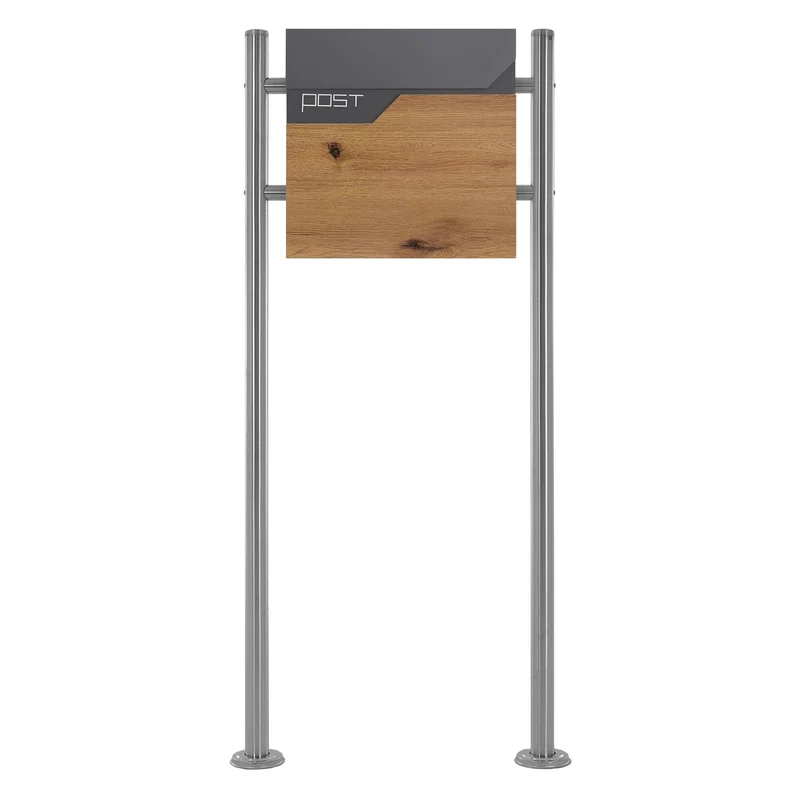 ML-DESIGN | Standbriefkasten freistehend in verschiedenen Designs 120 cm hoch Edelstahl Doppelter Standfuß in Silber