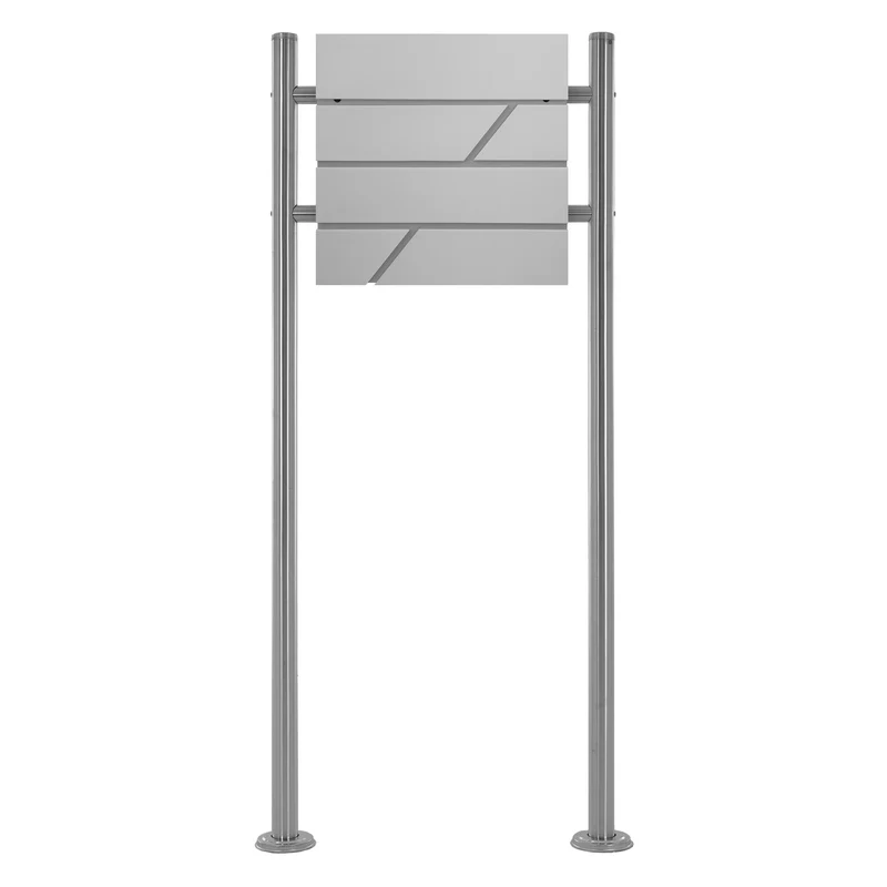 ML-DESIGN | Standbriefkasten freistehend in verschiedenen Designs 120 cm hoch Edelstahl Doppelter Standfuß in Silber