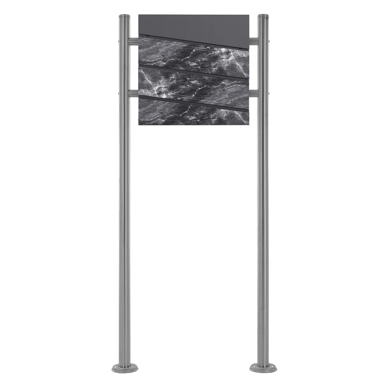 ML-DESIGN | Standbriefkasten freistehend in verschiedenen Designs 120 cm hoch Edelstahl Doppelter Standfuß in Silber