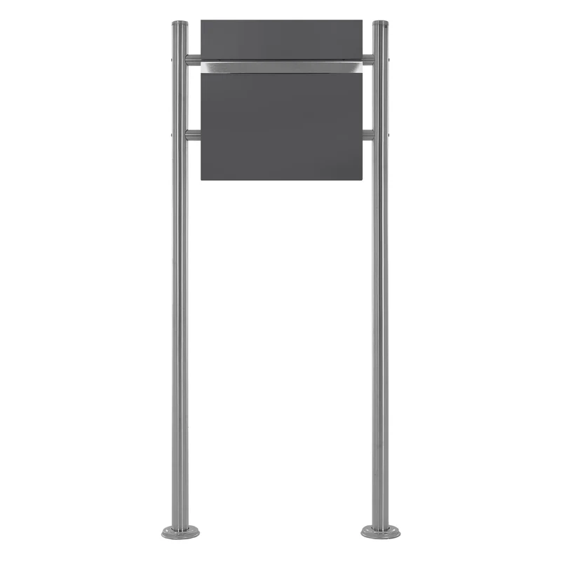 ML-DESIGN | Standbriefkasten freistehend in verschiedenen Designs 120 cm hoch Edelstahl Doppelter Standfuß in Silber