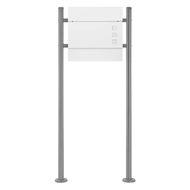 ML-DESIGN | Standbriefkasten freistehend in verschiedenen Designs 120 cm hoch Edelstahl Doppelter Standfuß in Silber