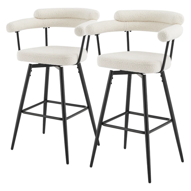 ML-Design | Barhocker Set 360° drehbar mit Armlehne, Rückenlehne und Fußstütze 61x103x55 cm bis 120 kg
